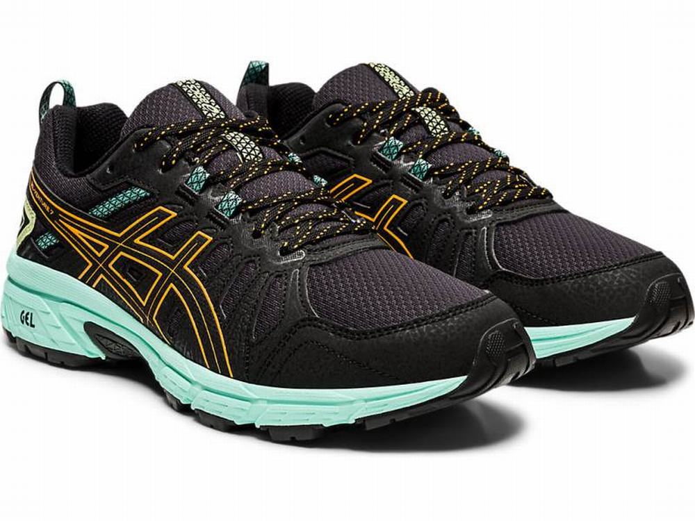 Asics GEL-VENTURE 7 (D) Terepfutó Női Fekete Narancssárga | 390512-POQ