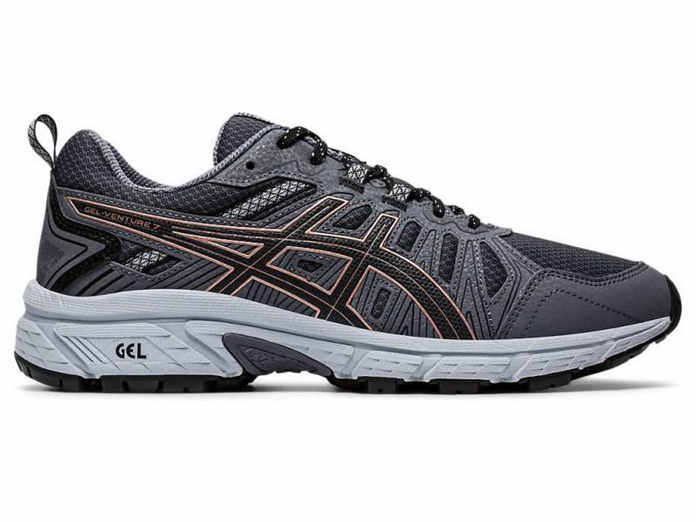 Asics GEL-VENTURE 7 (D) Terepfutó Női Mélyszürke Rózsaszín Szürke Arany | 735689-CUW