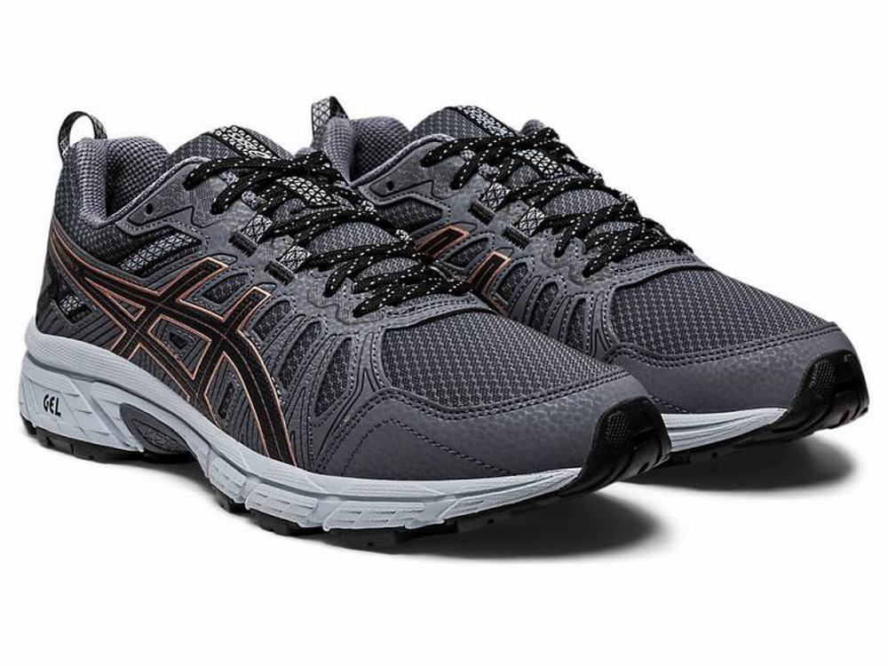 Asics GEL-VENTURE 7 (D) Terepfutó Női Mélyszürke Rózsaszín Szürke Arany | 735689-CUW