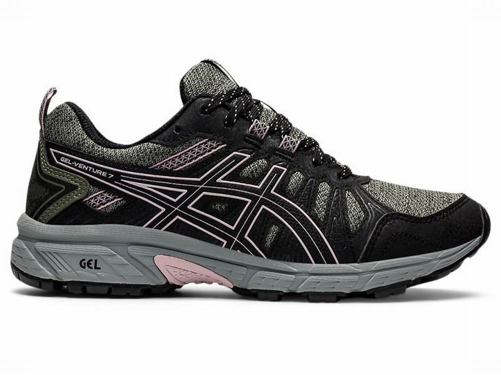 Asics GEL-VENTURE 7 Terepfutó Női Zöld Rózsaszín | 096387-UWD