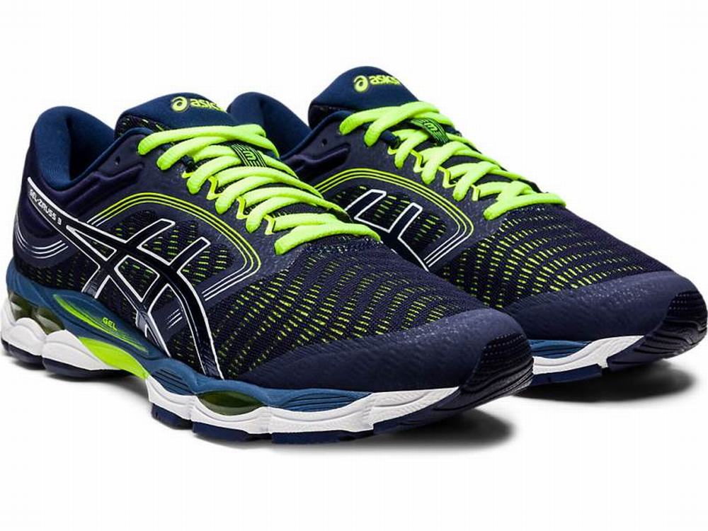 Asics GEL-ZIRUSS 3 Futócipő Férfi Sötétkék Sárga | 574896-OCU