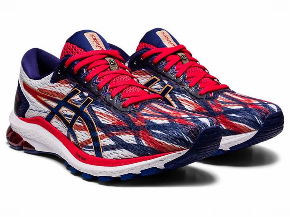 Asics GT-1000 9 Futócipő Férfi Fehér Kék | 297584-YMQ