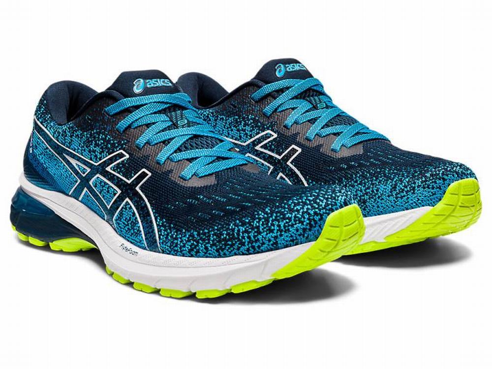 Asics GT-2000 9 KNIT Futócipő Férfi Fehér Kék | 892701-GWN